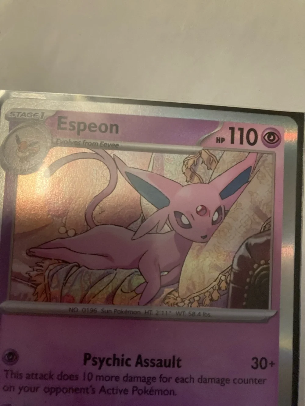 Pokemon Espeon Holo Pink Psychic Trading Card